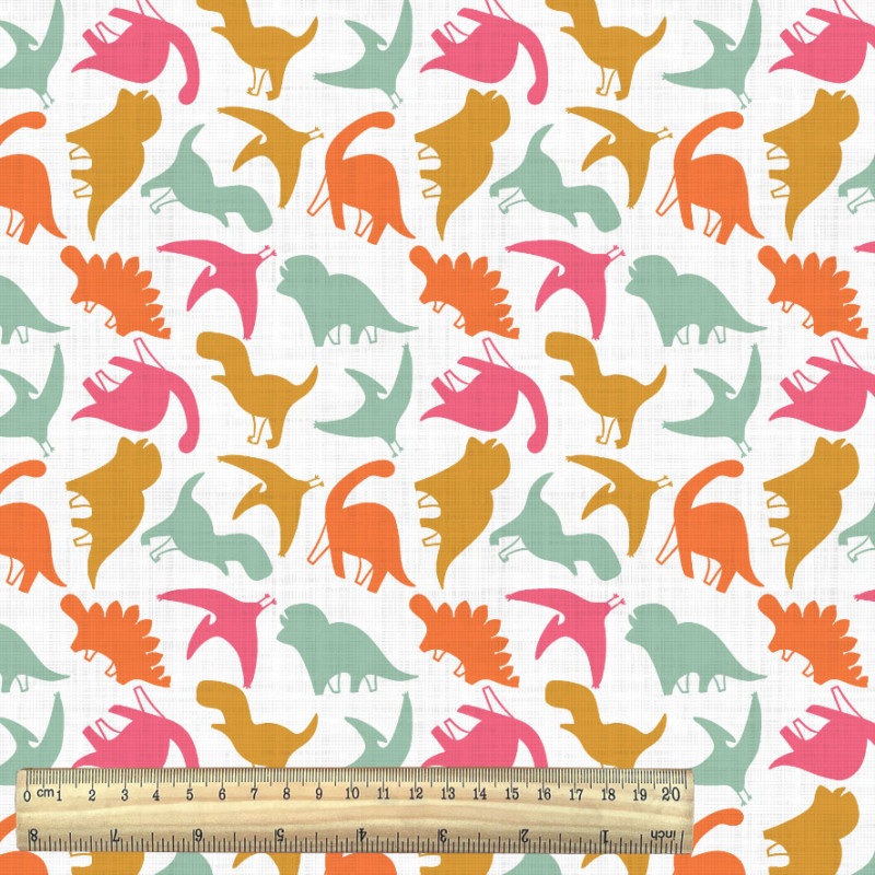 Printed Cotton ARLO White / Vivid Multicolored